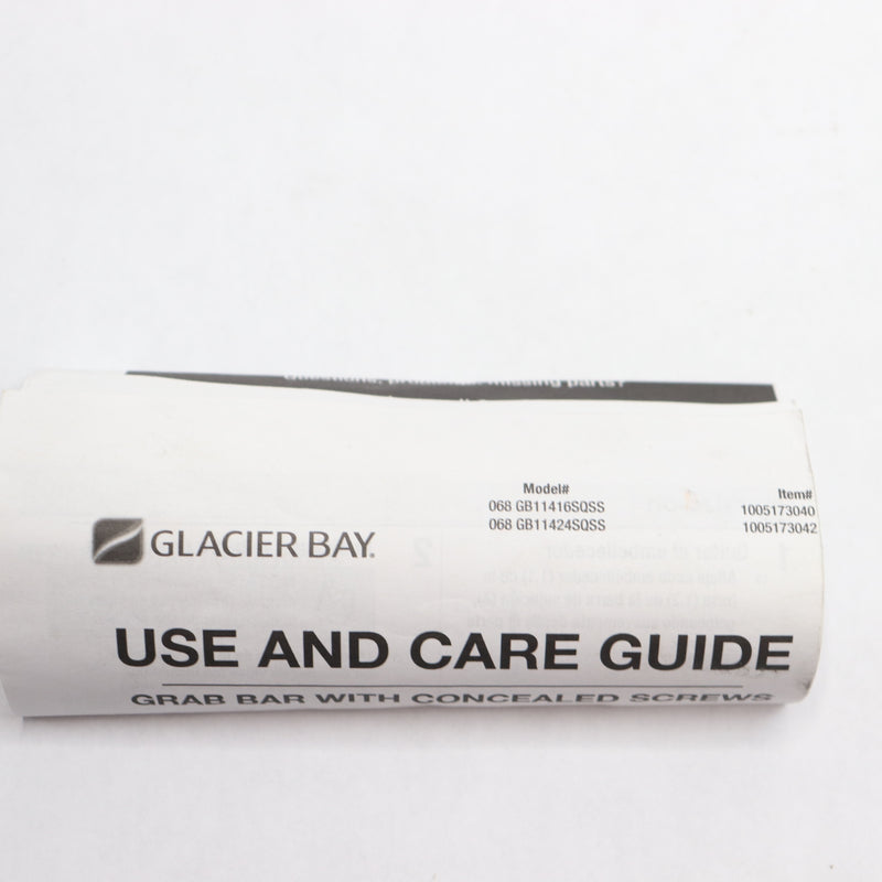 Glacier Bay Concealed Grab Bar 16" 068 GB11416SQSS