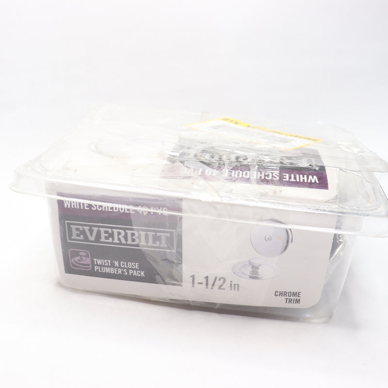 Everbilt Twist & Close Bath Waste and Overflow Drain Plumbers Kit PVC 1-1/2"