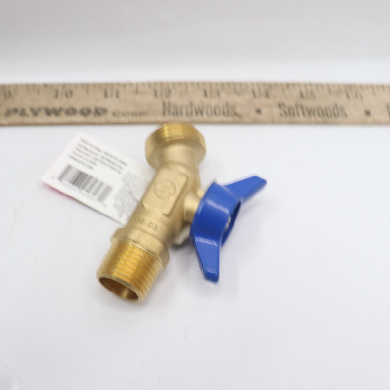 Everbilt No-Kink Hose Bibb Valve Brass 1/4 Turn MPT x MHT 1/2" 246 374