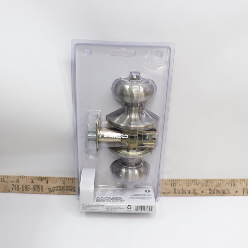 Entry Doorknob Cylinder Satin Nickel Finish 2.83"H x 2.83"W x 2.125" Dia 881 996