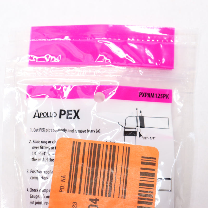 (5-Pk) Apollo PEX Barb Pipe Thread Adapter Plastic Black PXPAM125PK