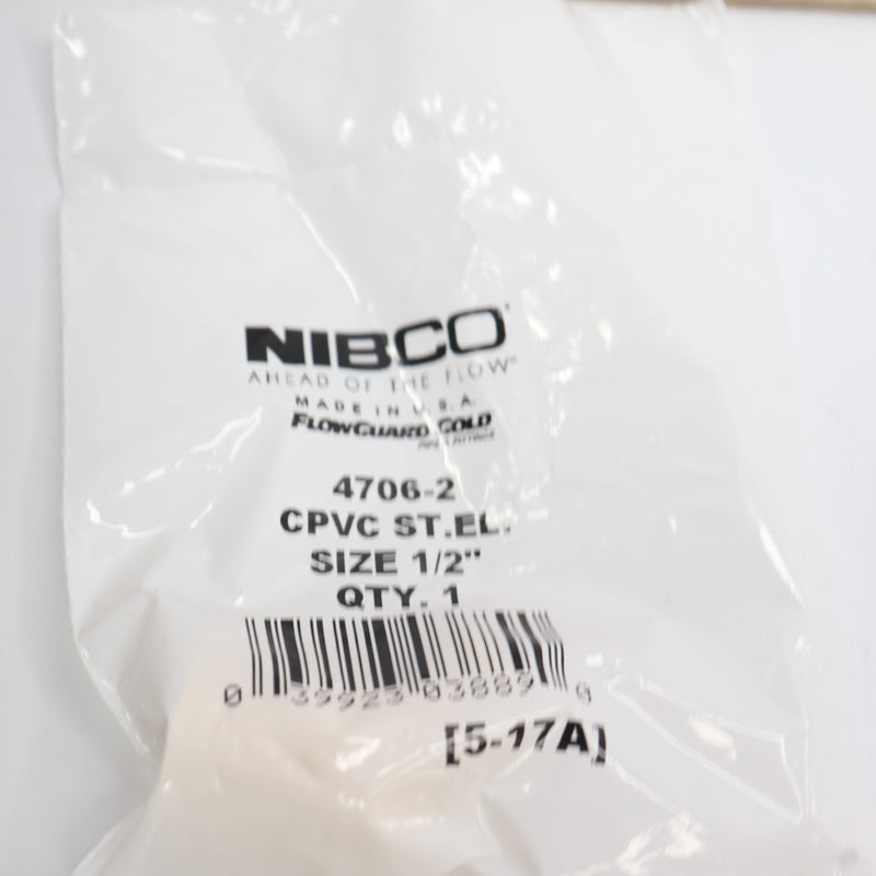 Nibco 45 Degree Street Elbow CPVC CTS 1/2" 4706-2