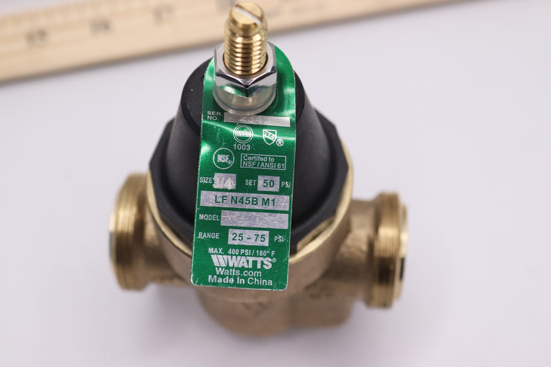 Watts Pressure Reducing Valve Lead-Free Brass FPT x FPT 1&quot; LF N45B M1