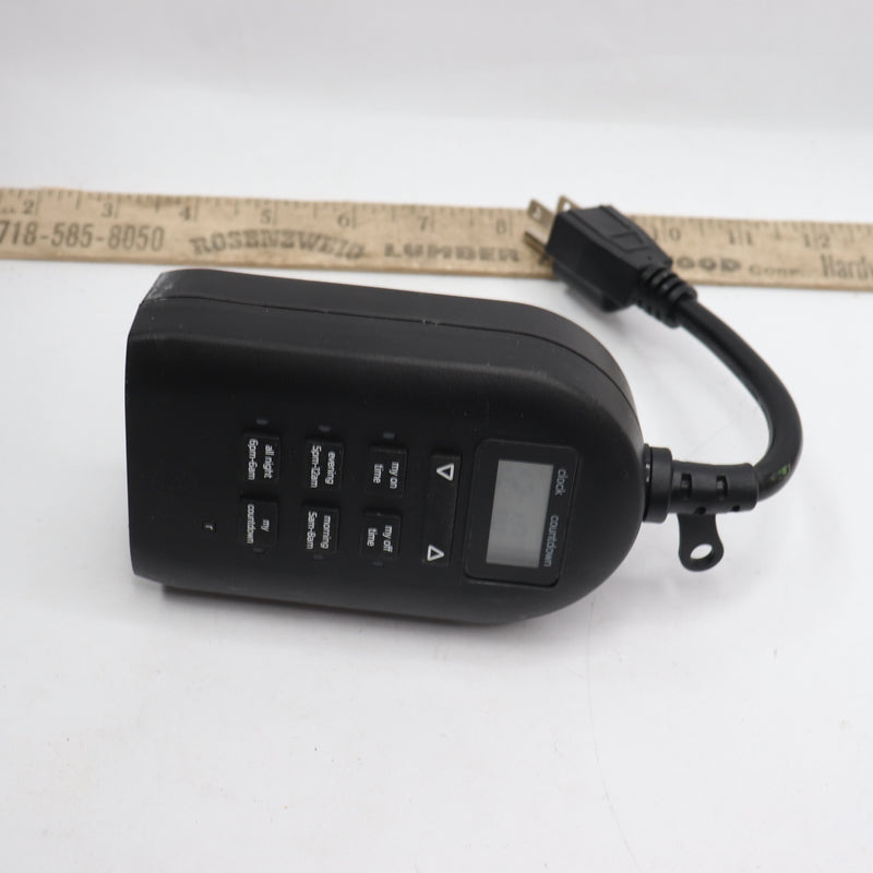 My Touchsmart Outdoor Digital Timer with 2 Grounded Outlets Black 125V/1875W