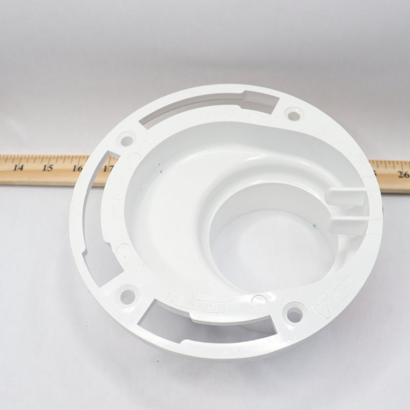 Jones Stephens 4-Way Overall Size Closet Flange PVC White 3" x 4" C54342