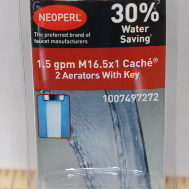 (2-Pk) Neoperl Cache Water Saving Aerator with Key Gray 16.5" x 1" 1007497272