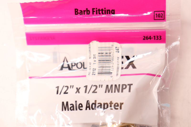 Apollo Male Adapter Brass 1/2" PEX-A Barb x 1/2" MNPT APXMA1212