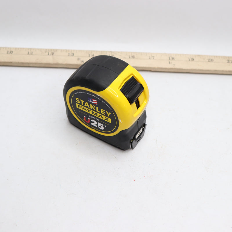 Stanley Magnetic Tape Measure Steel Yellow/Black 1-1/4" x 25' FMHT33865