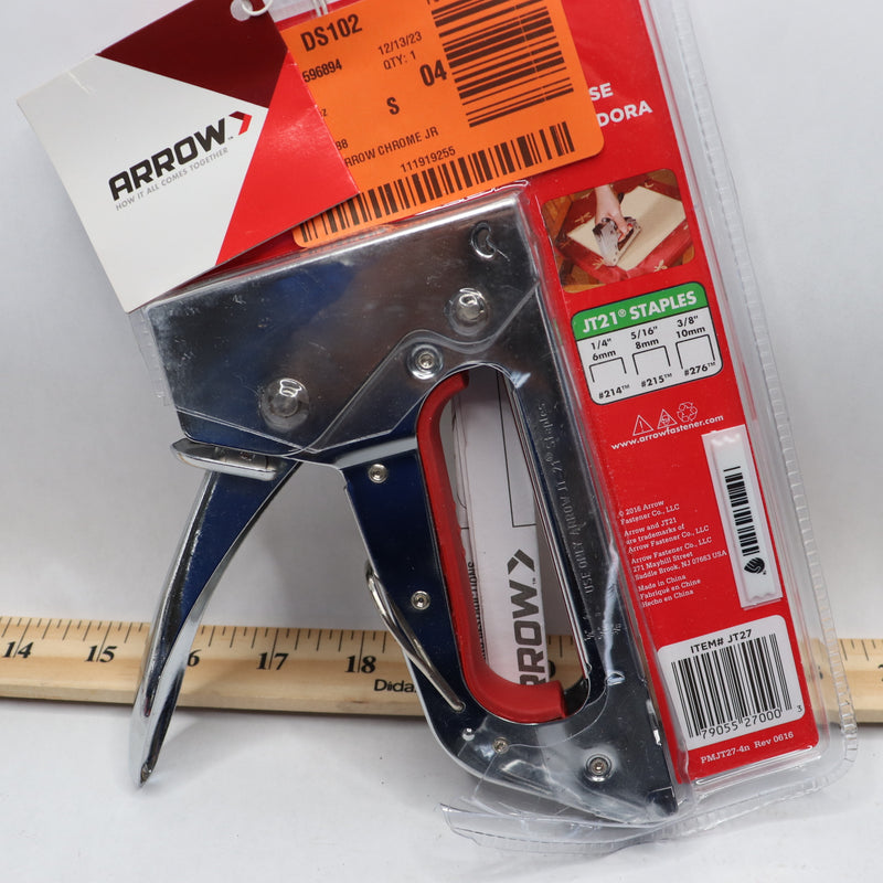 Arrow Light Duty Staple Gun Silver Fits 1/4" 5/16” or 3/8" Thin Wire Staples