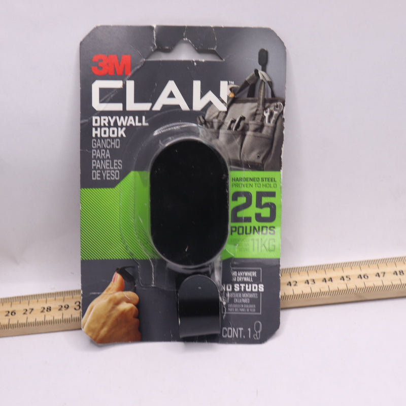 3M Claw Drywall Hook Steel Black 4.3" 25Lbs 3DH25BLK-1ES