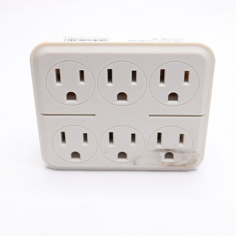 Home Depot Adapters Grounded  6-Outlet  AC/DC White 15A 125V 270797