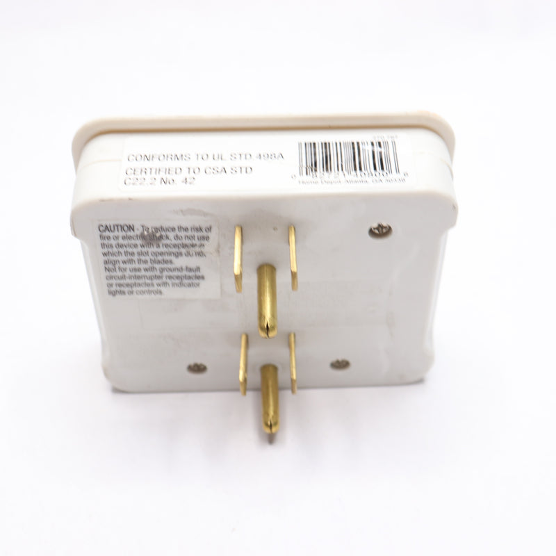 Home Depot Adapters Grounded  6-Outlet  AC/DC White 15A 125V 270797