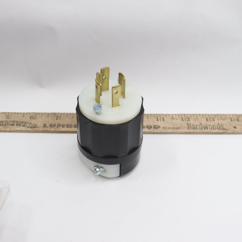 Leviton Locking Plug Black/White 20A-125/250V 4.3"H x 2.8"W x 2.8"D