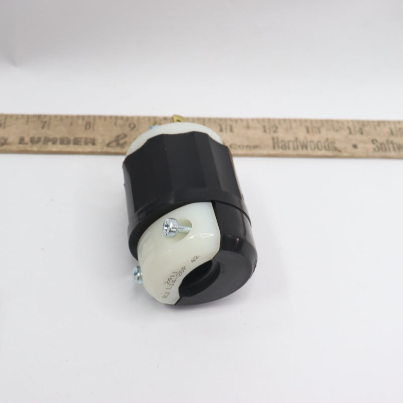 Leviton Locking Plug Black/White 20A-125/250V 4.3"H x 2.8"W x 2.8"D