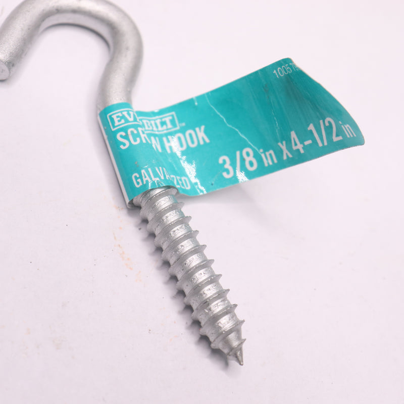 Everbilt Lag Thread Screw Hook Galvanized 3/8" x 4-1/2" 1005795798