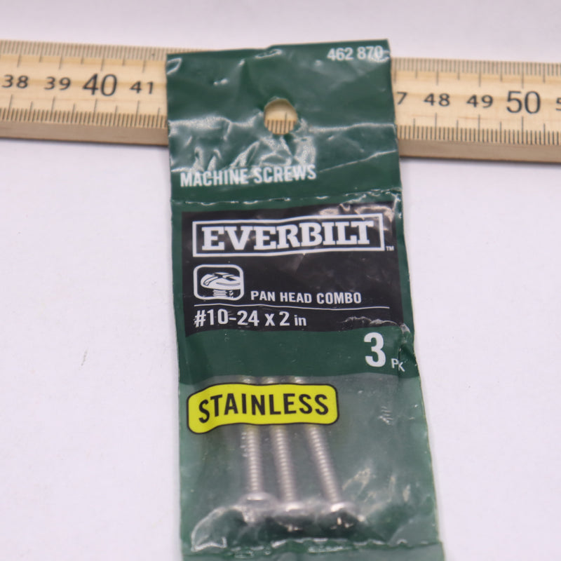 (3-Pk) Everbilt Pan Head Combination Machine Screw Stainless Steel