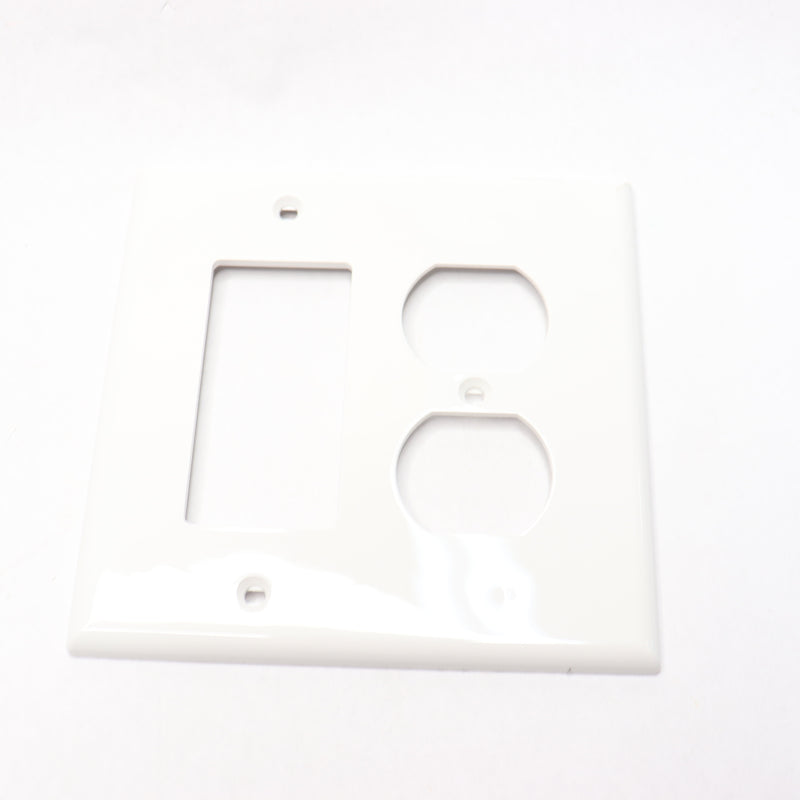 Leviton Wall Plate White 1-Decorator Rocker 1- Duplex 2-Gang R52-PJ826-W