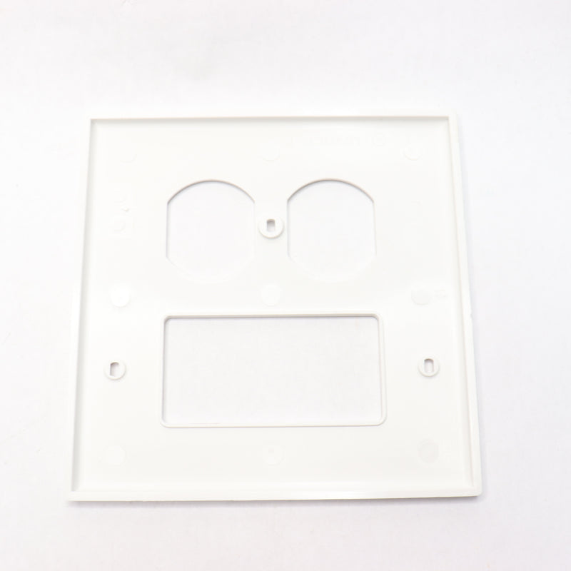 Leviton Wall Plate White 1-Decorator Rocker 1- Duplex 2-Gang R52-PJ826-W