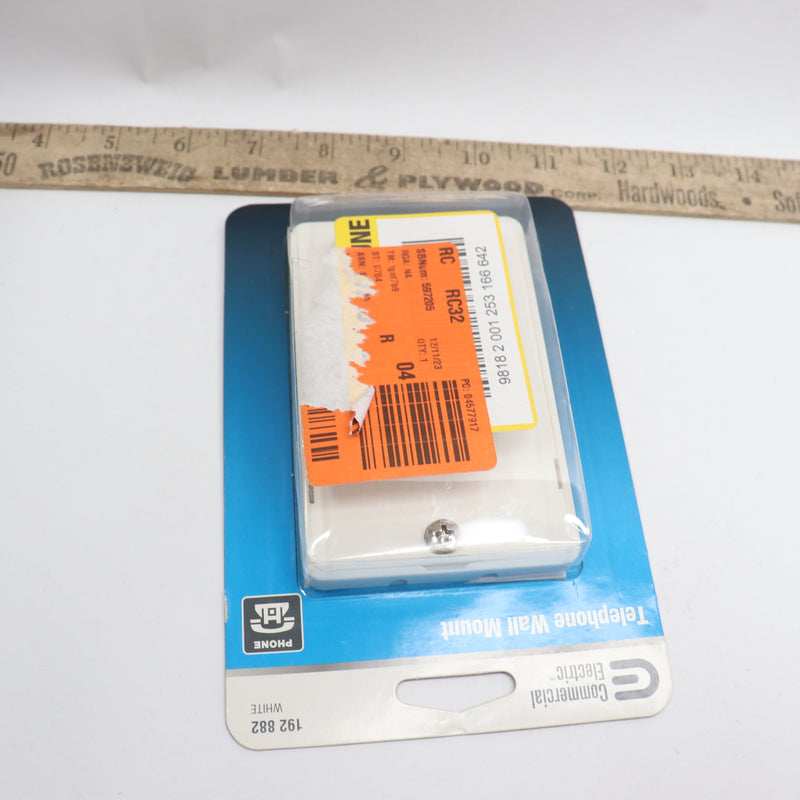 Commercial Electric White 1-Gang Phone Jack Wall Plate 219 4C WH