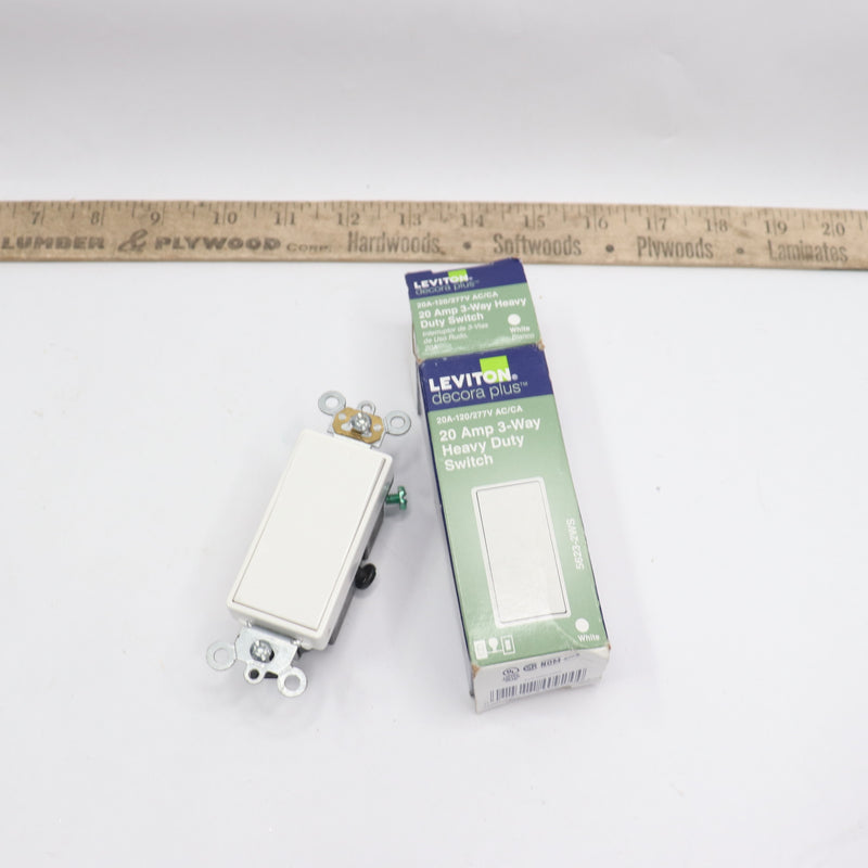 Leviton Quiet Switch Decora Plus Rocker 3-Way White 20A 120/277V R62-05623-2WS