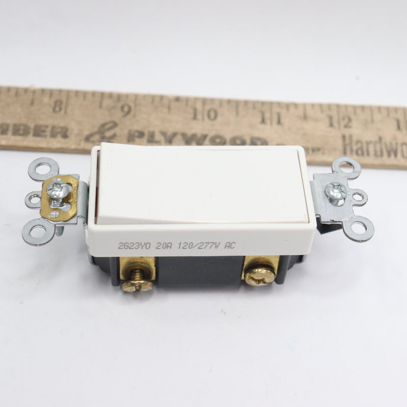 Leviton Quiet Switch Decora Plus Rocker 3-Way White 20A 120/277V R62-05623-2WS