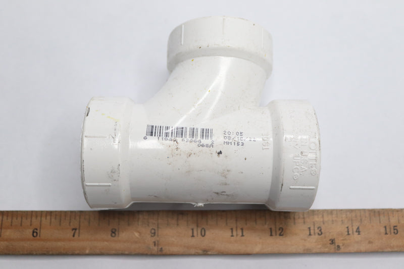 Charlotte Pipe Sanitary Tee Schedule 40 PVC DWV 2" Dia. x 2" Hub 23395