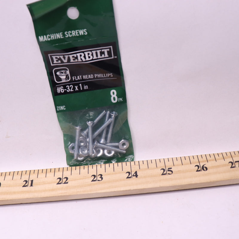 Everbilt Phillips Flat Head Machine Screw Steel Zinc Plated 6-32 x 1" 459999