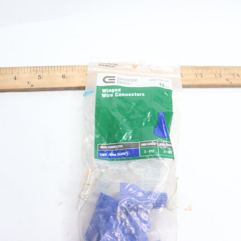 (12-Pk) Commercial Electric Winged Wire Connectors Blue 1002748190