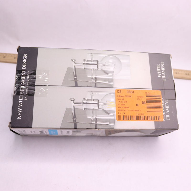 (2-Pk) Feit Electric Dimmable LED Light Bulb Glass White Daylight G25 E26 5000K