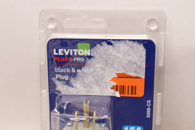 Leviton 15 Amp 125-Volt Straight Plug, Black and White