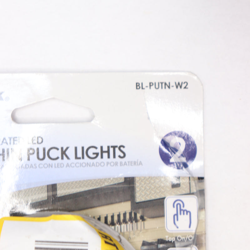 (2-Pk) Westek Compact Puck Lights Battery Operated White BL-PUTN-W2T