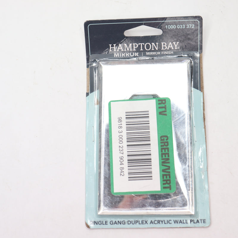 Hampton Bay Duplex Outlet Wall Plate Metal Polished Mirror 1 Gang 66DHB