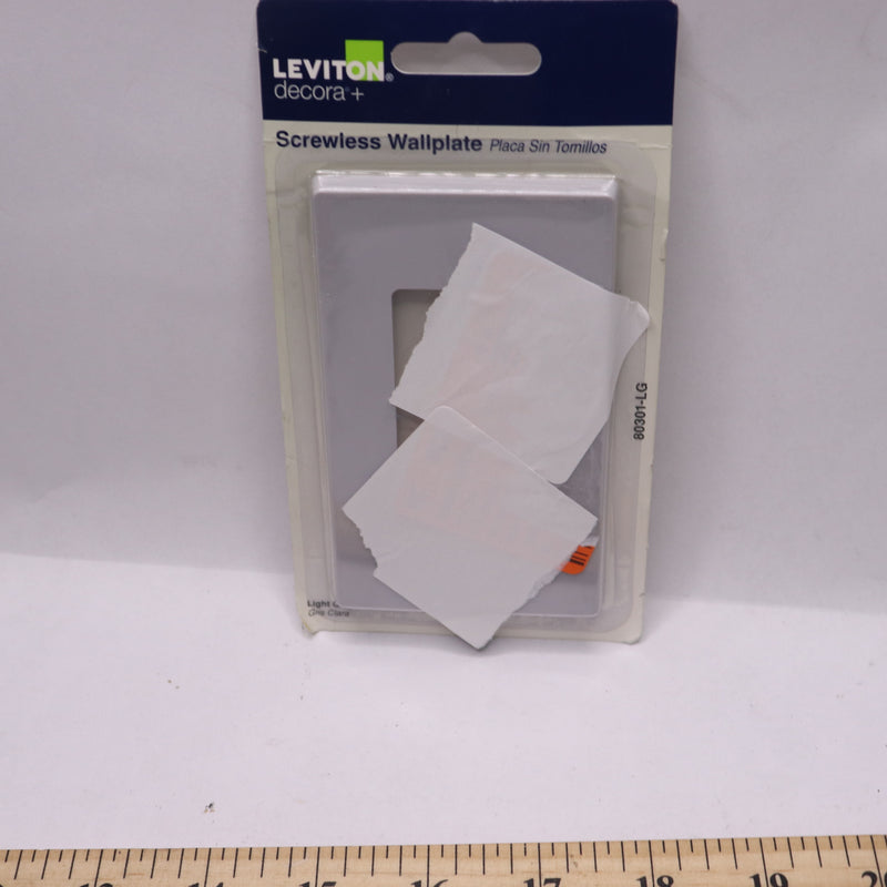 Leviton Decora Switch Wall Plate 1 Gang Screwless Polycarbonate R79-80301-LG