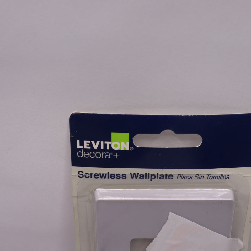 Leviton Decora Switch Wall Plate 1 Gang Screwless Polycarbonate R79-80301-LG