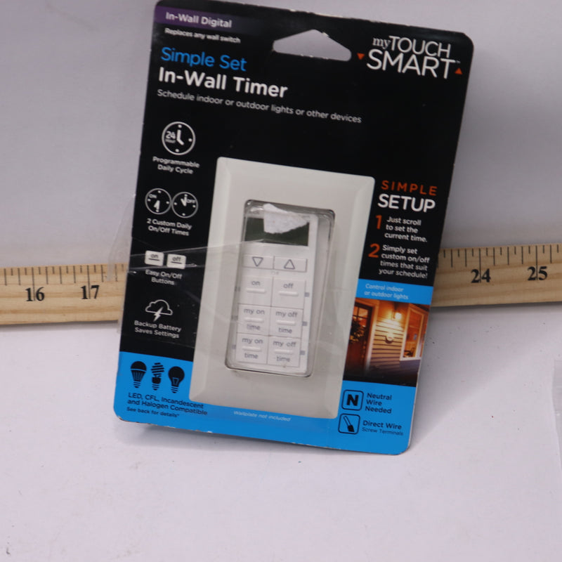 MyTouchSmart 24-Hour In-Wall Digital Timer & Enerlites Polycarbonate 2-Gang