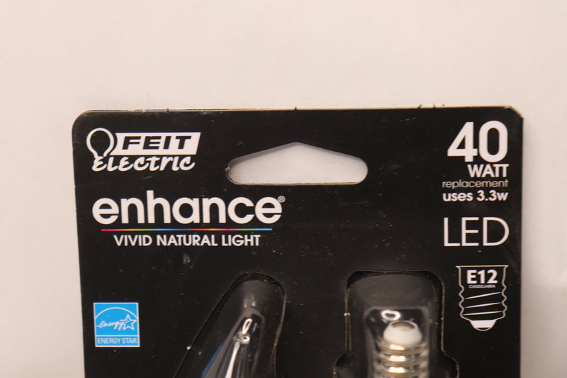 (2-Pk) Feit Electric LED Bulb Dimmable CA10 40W BPCFC40/927A/CIL/2