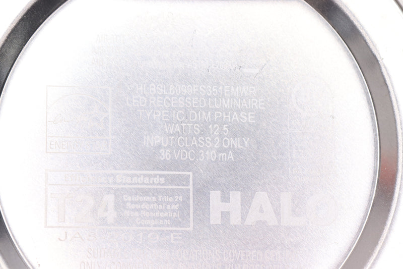 Halo Integrated LED Recessed Light Kit Dimmable Adjustable 6" HLBSL6099FS351EMWR