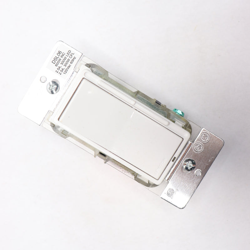 Leviton Single-Pole/3-Way Rocker Slide Dimmer White 120 VAC 60Hz DSL06