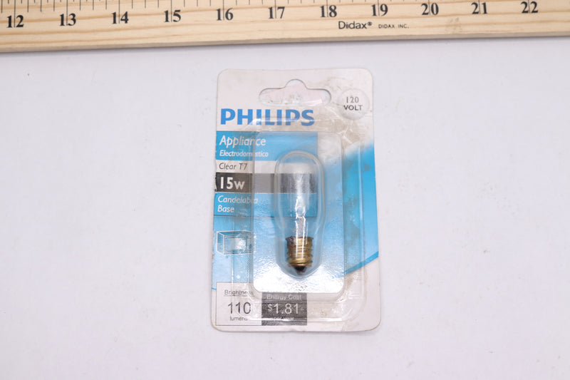 Philips Appliance Candelabra Base Light Bulb 15-Watt T7 Clear BCI5T7C