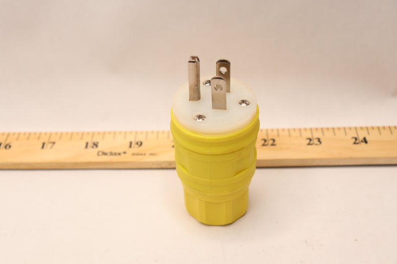 Leviton Wetguard Straight Blade Grounding Plug Yellow 15A 125V R61-14W47-YPB