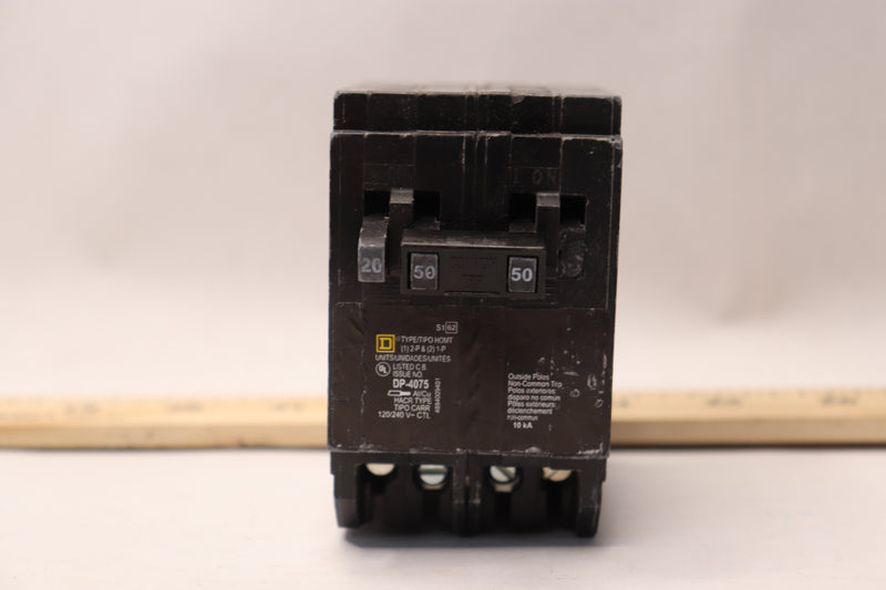 Square D Quad Tandem Circuit Breaker 2-20 Amp Single-Pole 1-50 Amp 2-Pole