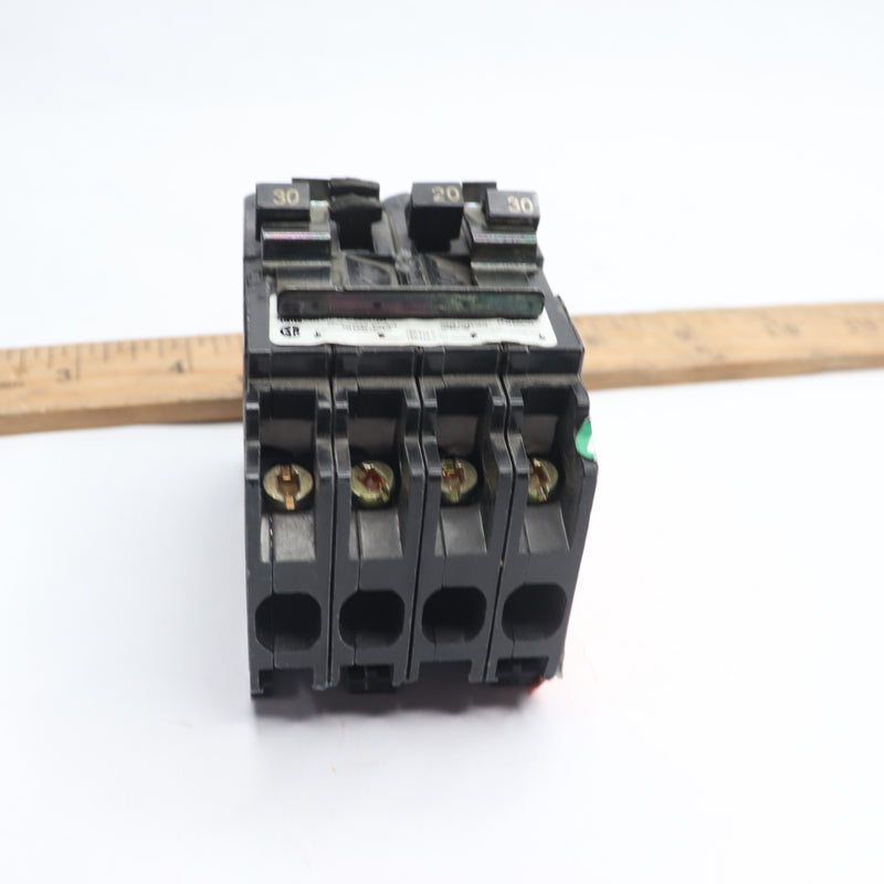 Siemens Quadplex Circuit Breaker Two Double Pole 30A-Outside 20A-Inside