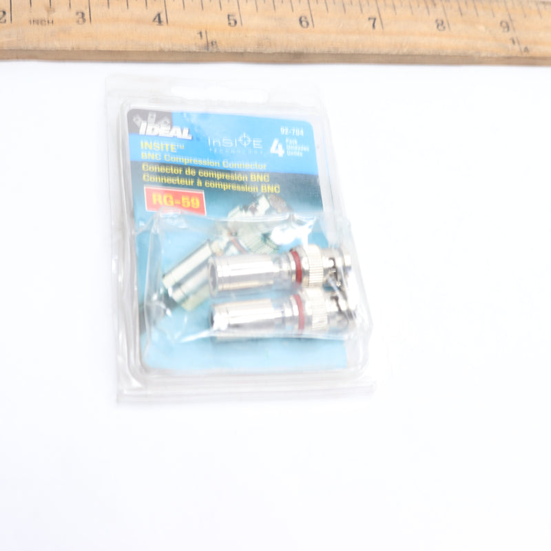 (2-Pk) Ideal BNC Compression Connector Silver 92-704