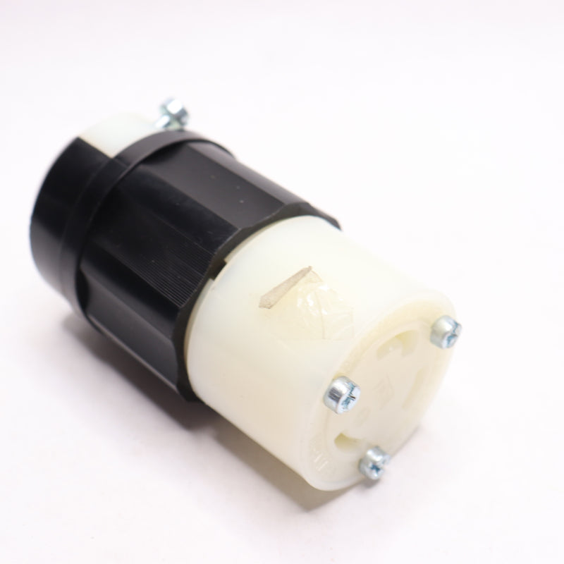 Leviton Locking Grounding Connector Industrial Grade Black/White 30A-125V 2613