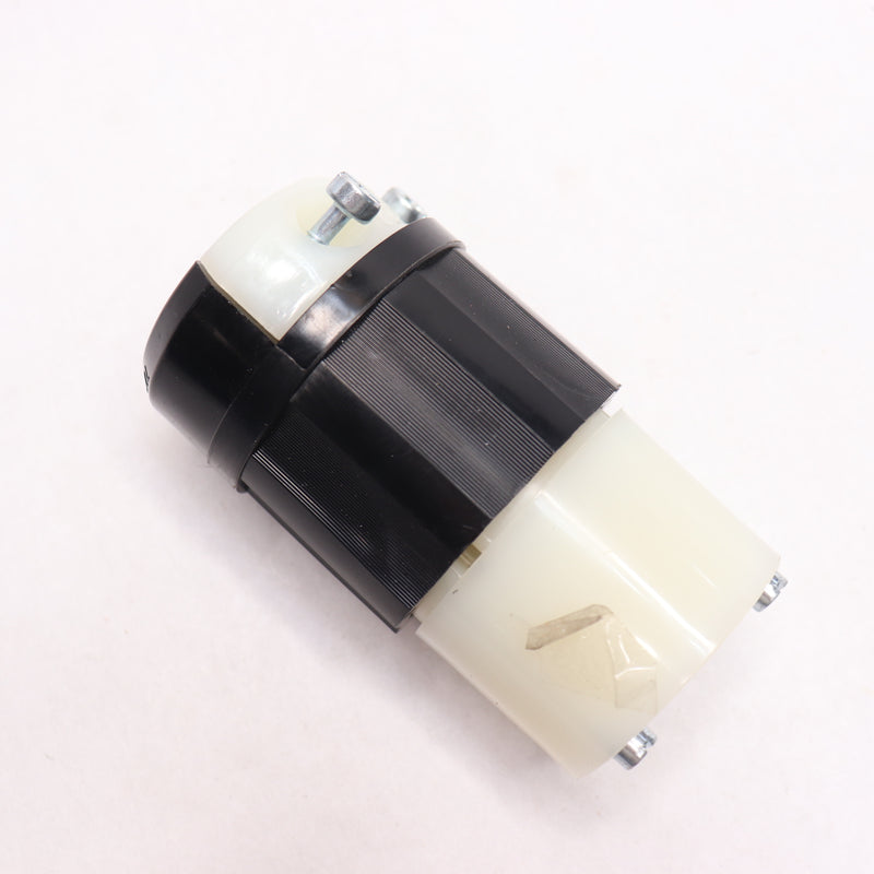 Leviton Locking Grounding Connector Industrial Grade Black/White 30A-125V 2613