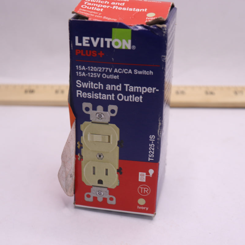 Leviton Tamper Resistant Receptacle Toggle Switch 15A Ivory R51-T5225-IS