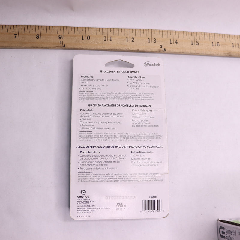 Westek Indoor Wire-In 3-Level Touch Dimmer Replacement
