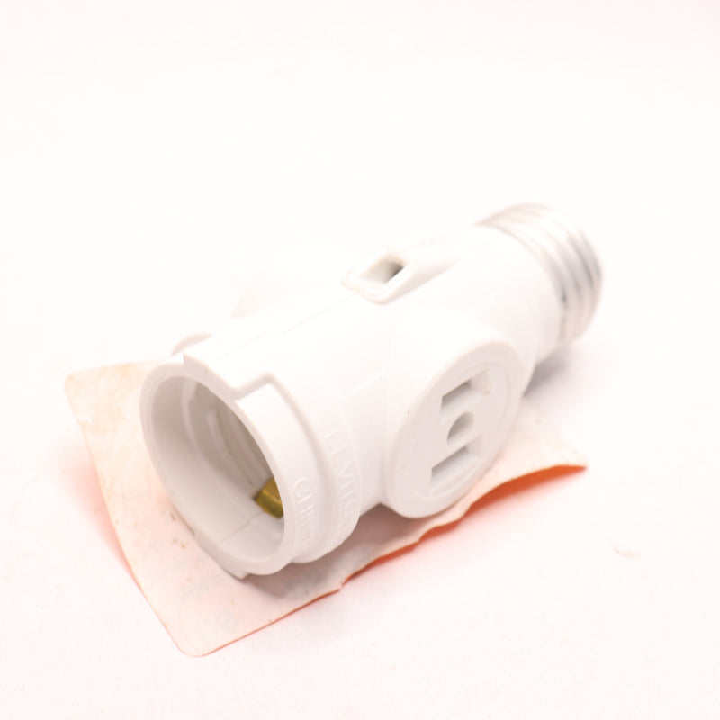 Leviton Socket with Pull Chain White 2-Outlet 152391