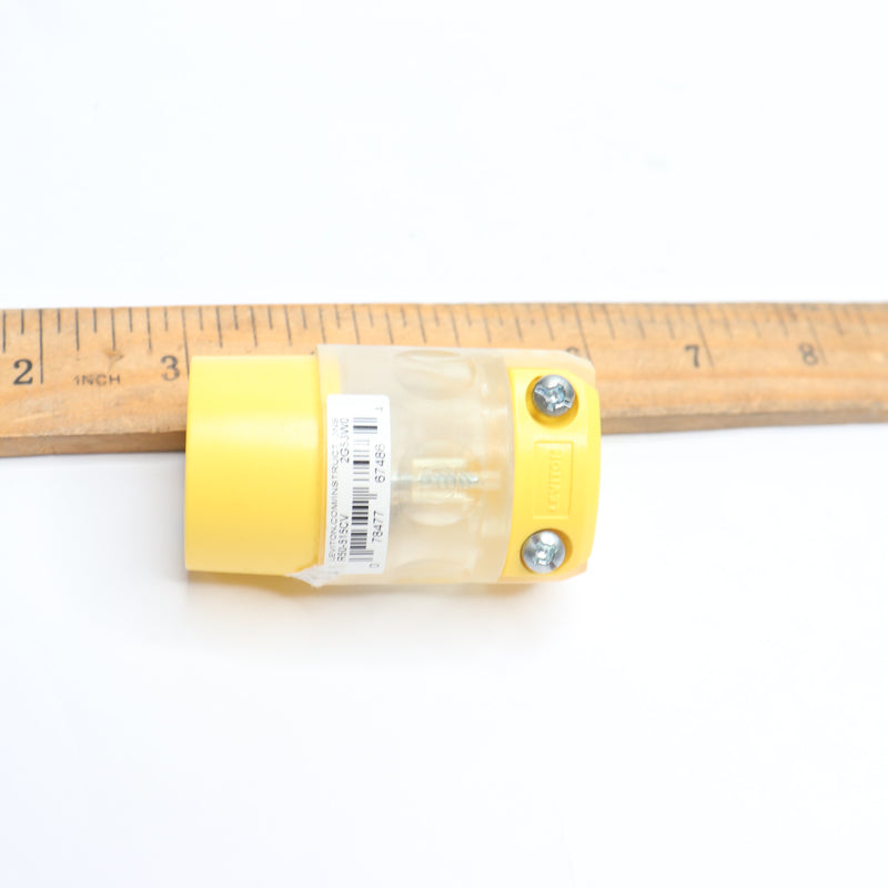 Leviton Straight Blade Lighted Yellow Nema 2-Pole 3 Wire 5-15R 15A-125V