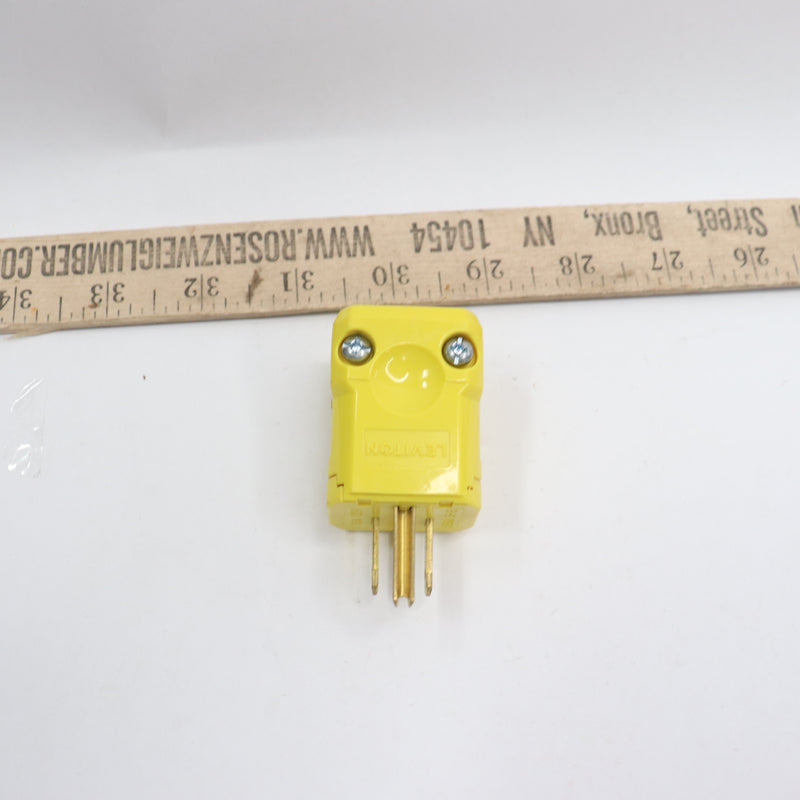 Leviton Plug Straight Blade Grounding Nylon Yellow 15amp 125V R50-05256-BVY